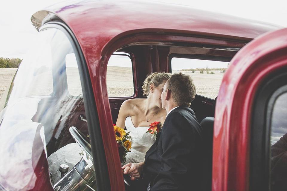 Truck bride groom
