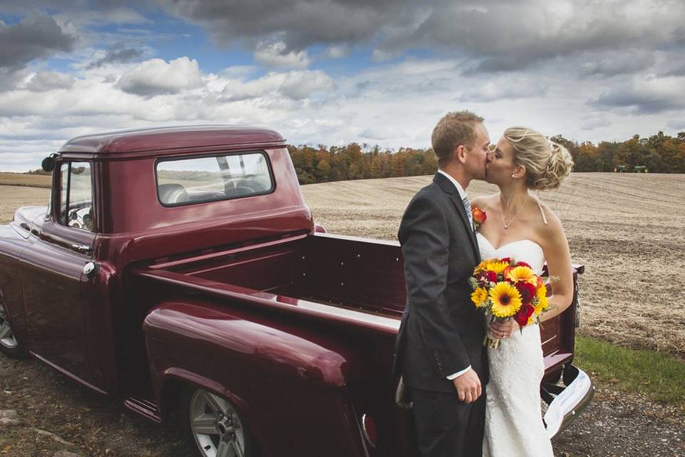 Sky bride sunflowers gown