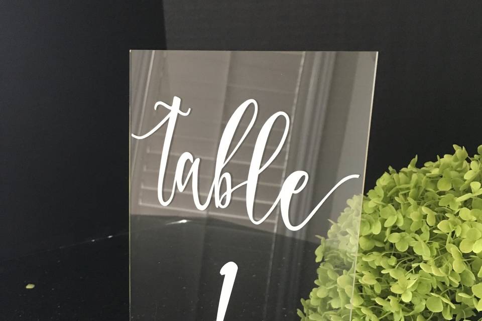 Acrylic Table Numbers