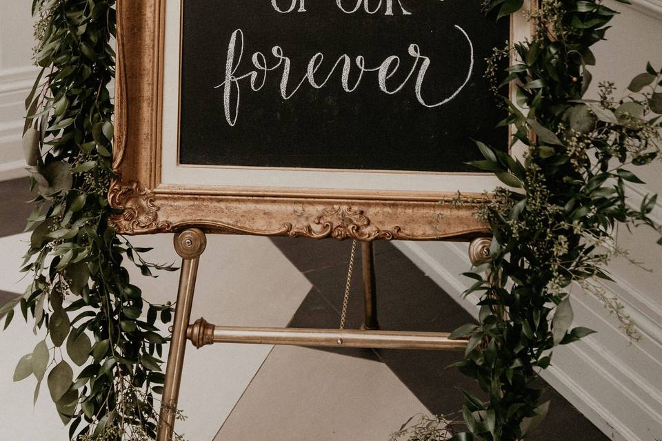 Gold chalkboard