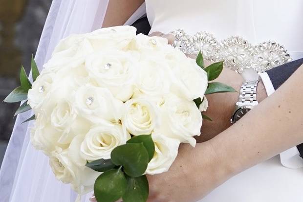 White round Bridal bouquet