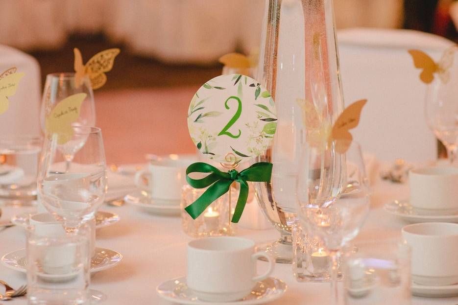 Tall centerpieces - white/gree