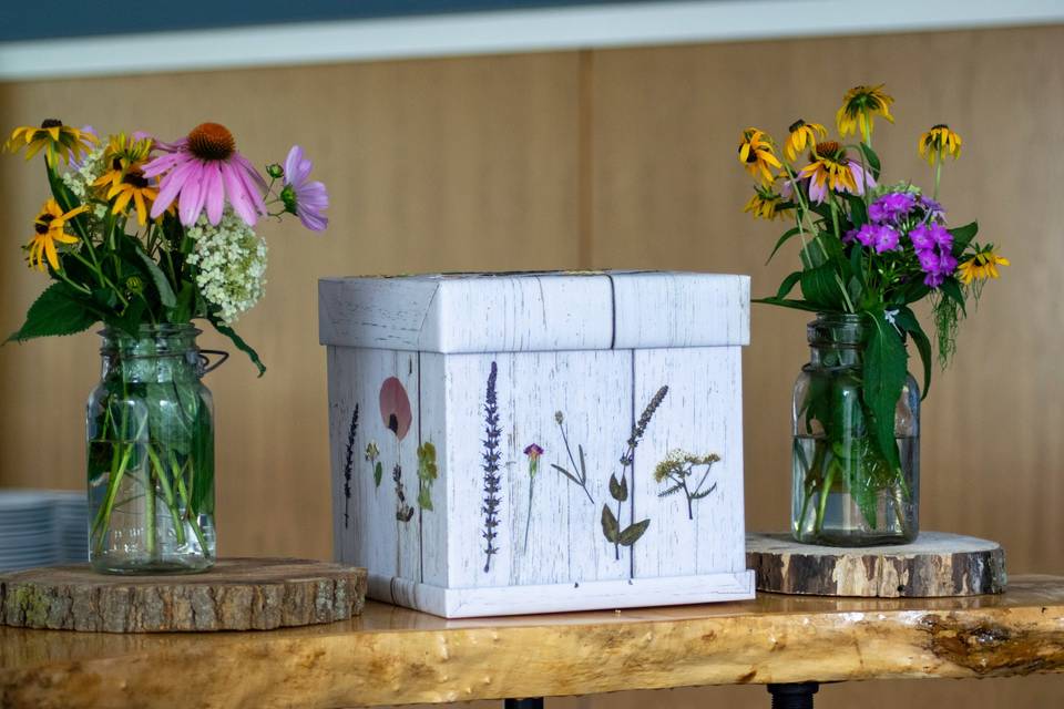 Box and flowers