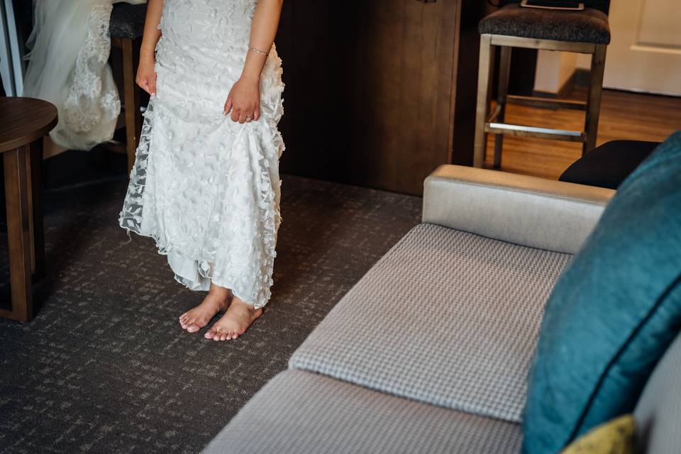 Standing without shoes