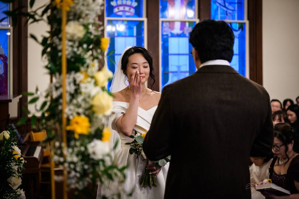 Emotional wedding ceremony