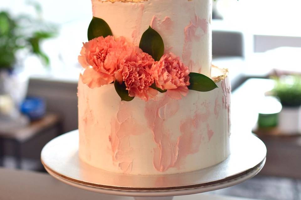 Marbling wedding cake