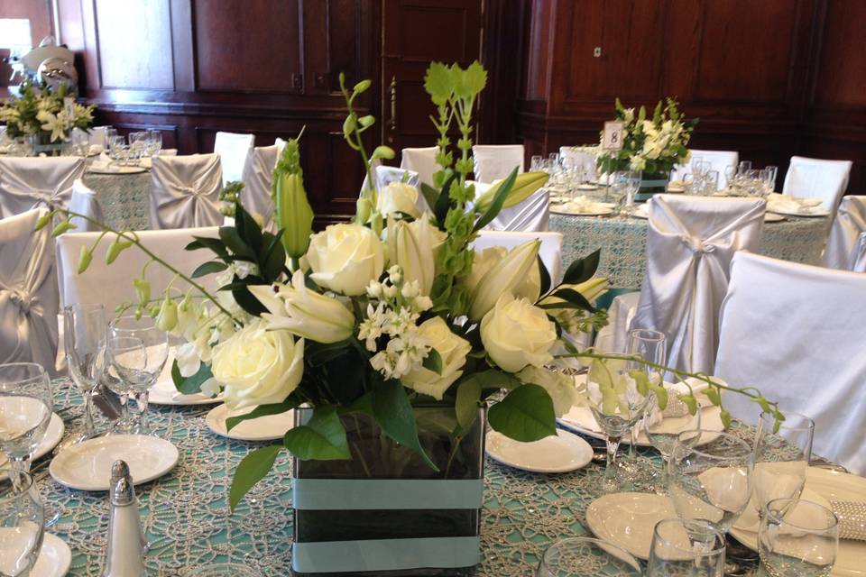 Low floral centerpieces