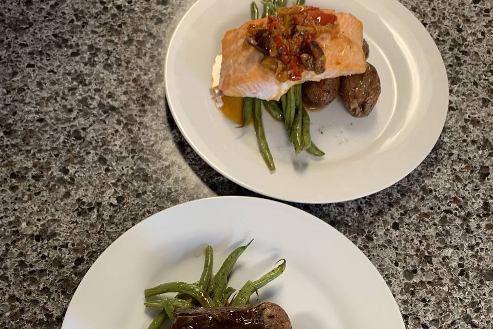 Plated entrees