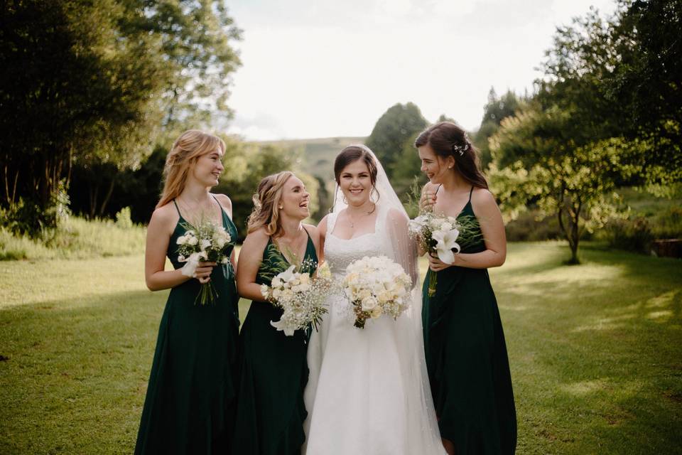 Wedding party on the lawn