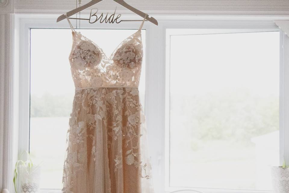 A lush lace illusion gown