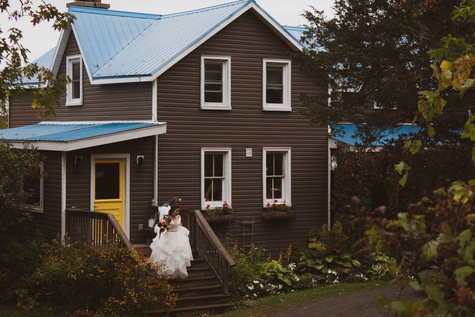 Bride on way to ceremony.