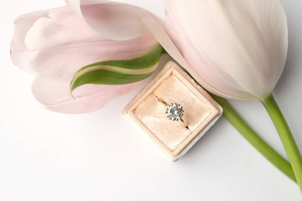 Blossoming moissanite ring