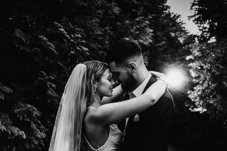 Black & white Bride and Groom