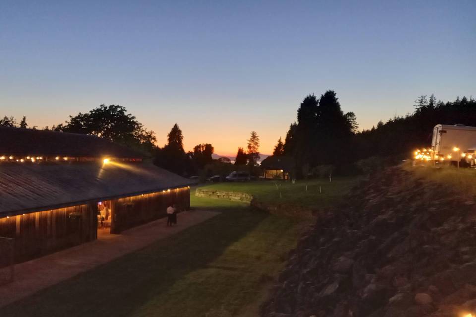 Our barn at night.