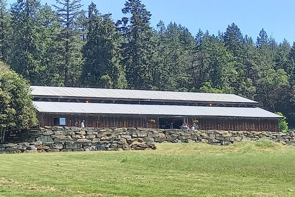View of the barn from field.