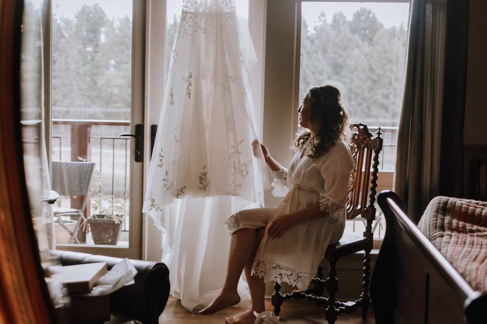 Bride getting ready