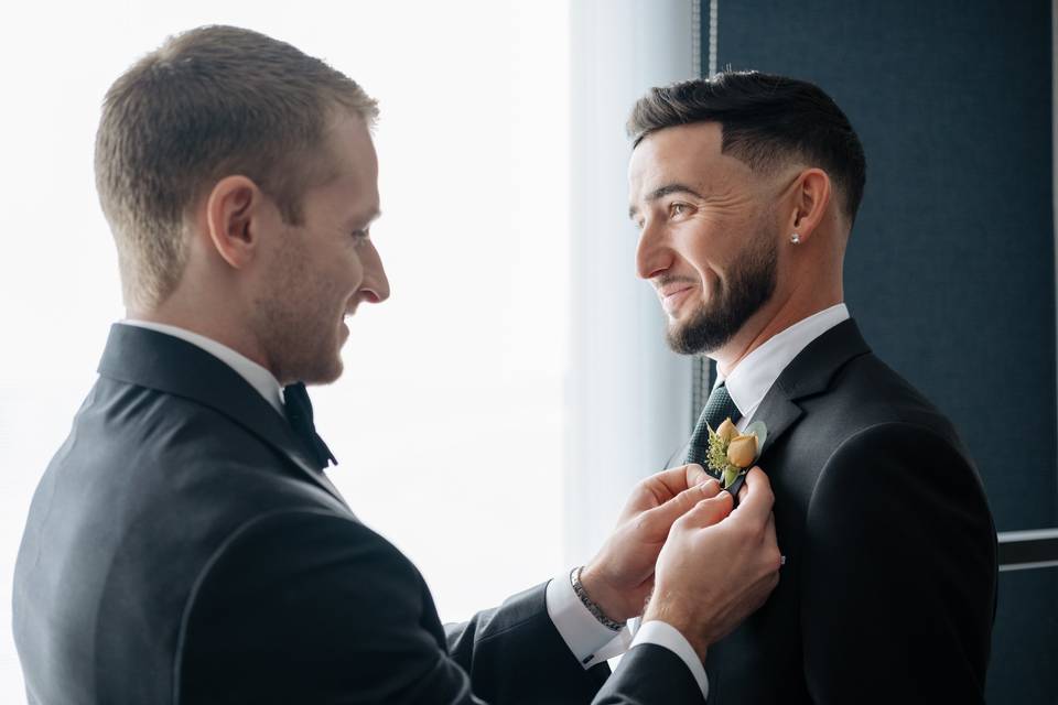 Groom Getting Ready