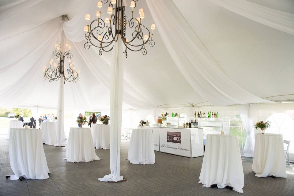 Tent Decor with 6' Chandeliers