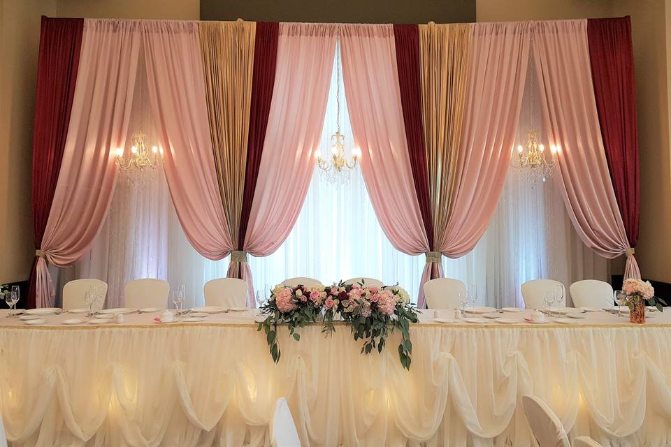 Backdrop with Chandeliers