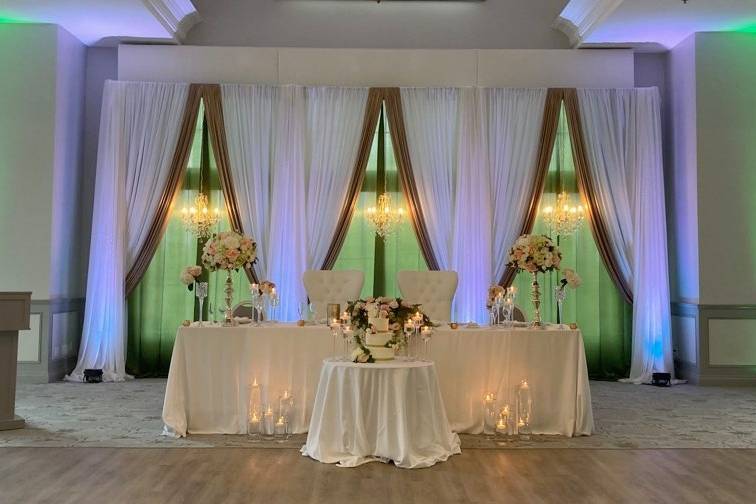 Backdrop with Chandeliers