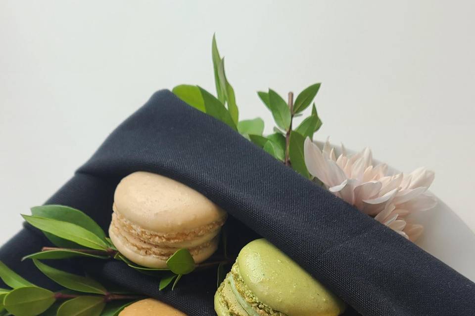 Various macaron dessert plate