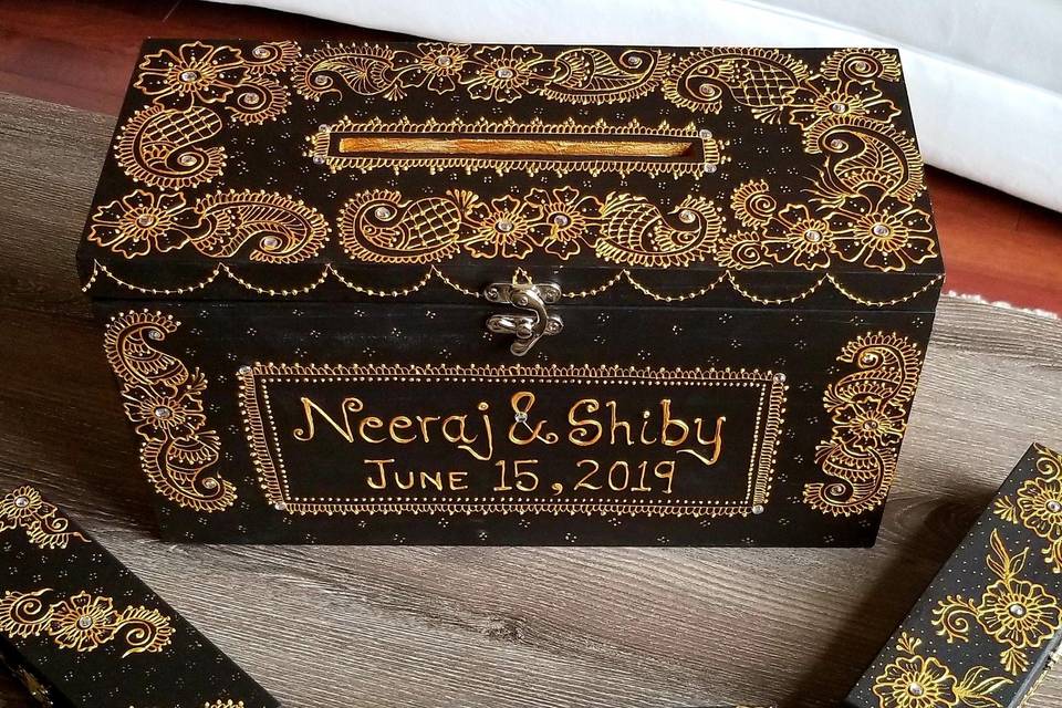 Personalized wedding card box