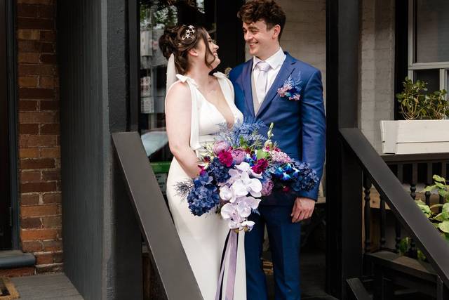 Happy couple outside our venue