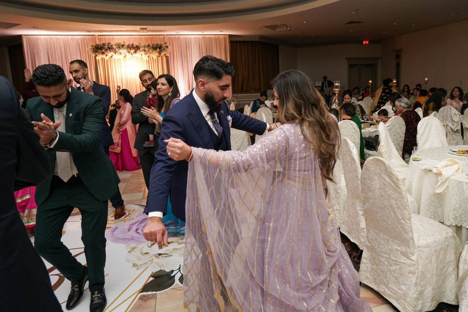 Dancing newlyweds