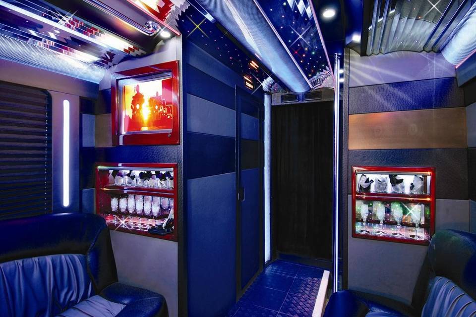 Interior of party bus