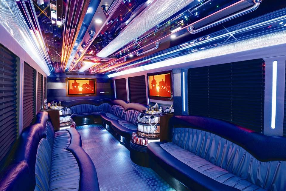 Interior of party bus