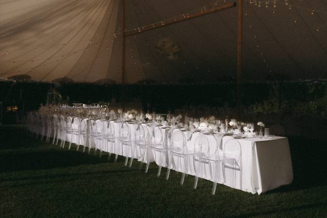 Tented lakeside wedding