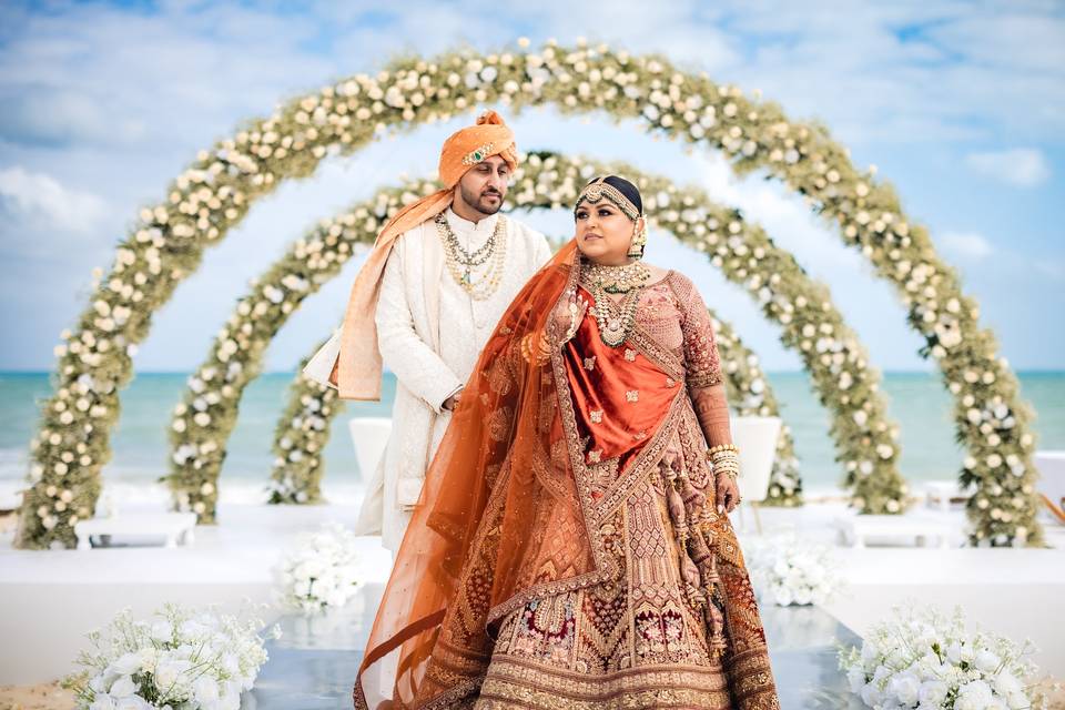 Outdoor Hindu Beach Ceremony