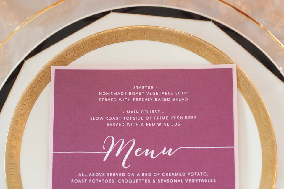 Rooftop menu