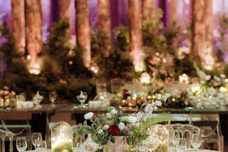 Indoor Forest Theme Wedding