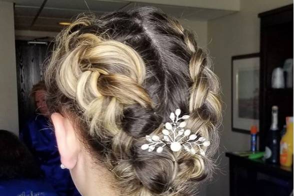 Braided updo with accessory