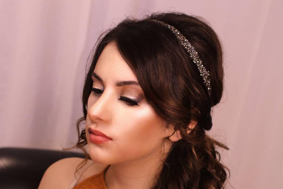 Soft bridal makeup and hair