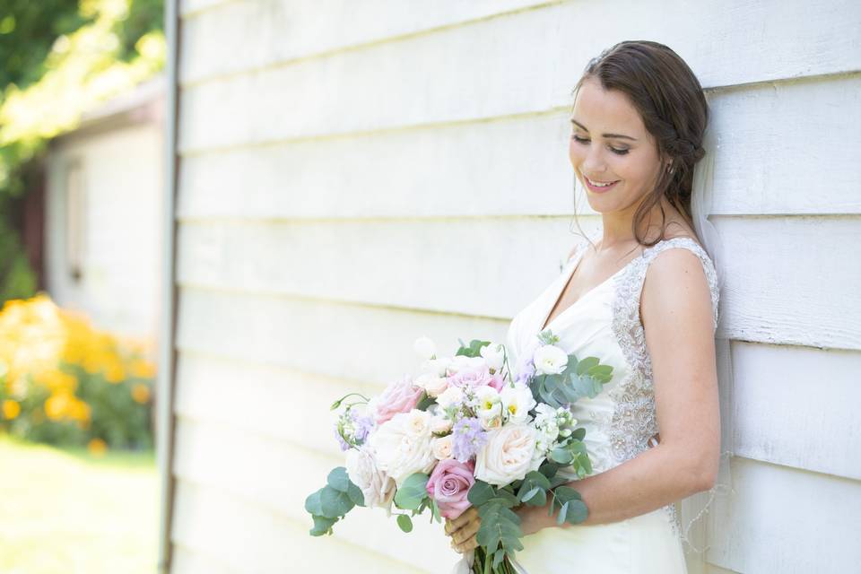 Bride with bouquet