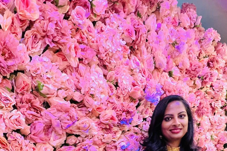 Pink fairy flower wall