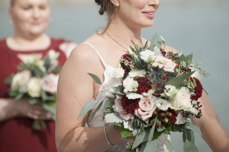 Bride with her bouquet