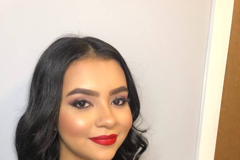 Red lip beauty