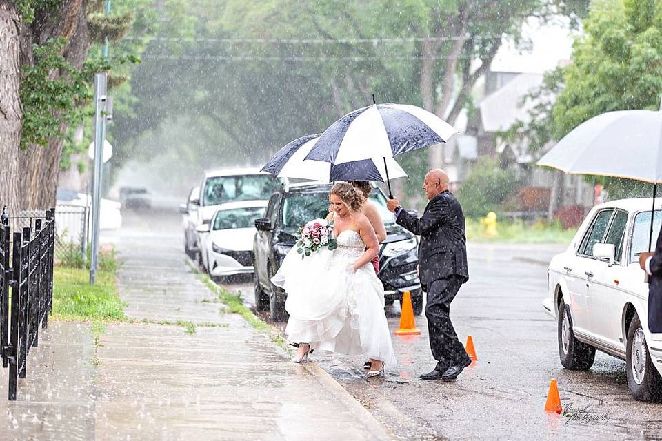 Rainy wedding