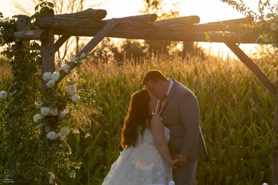 Beautiful Farm Wedding Sunset