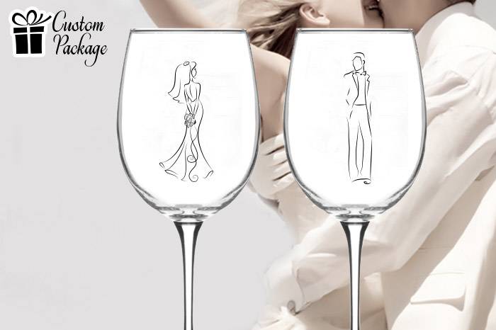 Silouette on Wine Glass