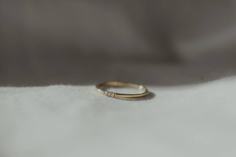 Diamond accent gold band