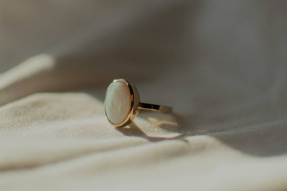 Opal and gold ring