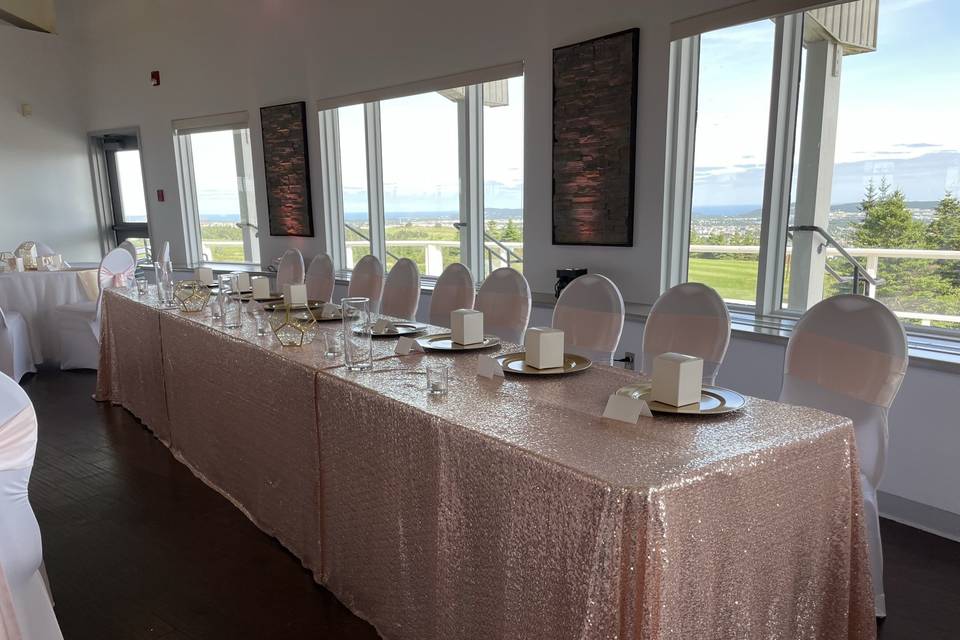 Head table at Admiral's Green