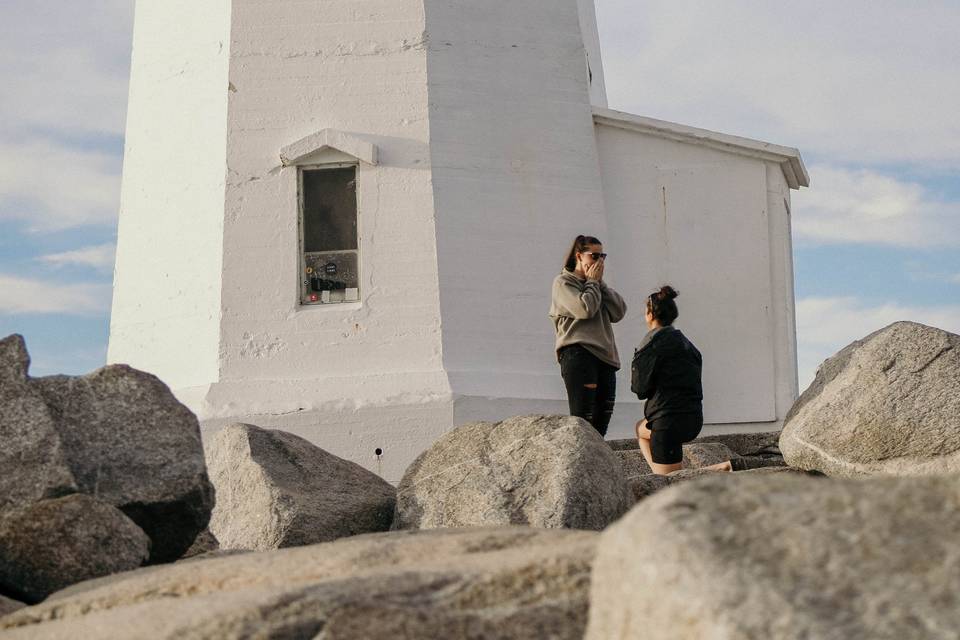 Proposal at Peggys Cove, NS.