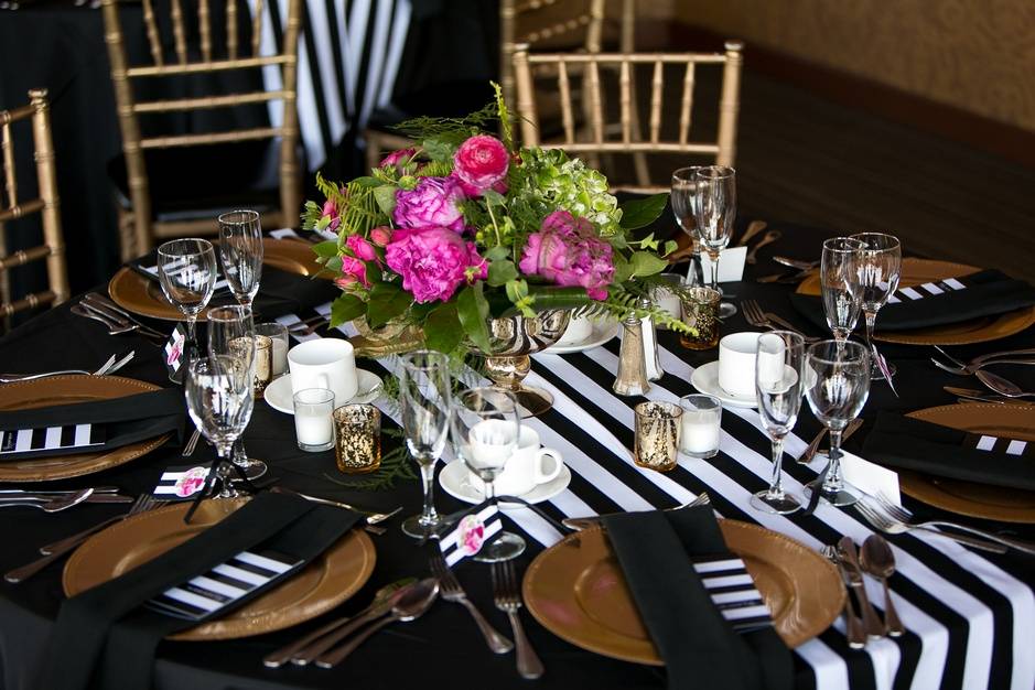 Striped tablecloth