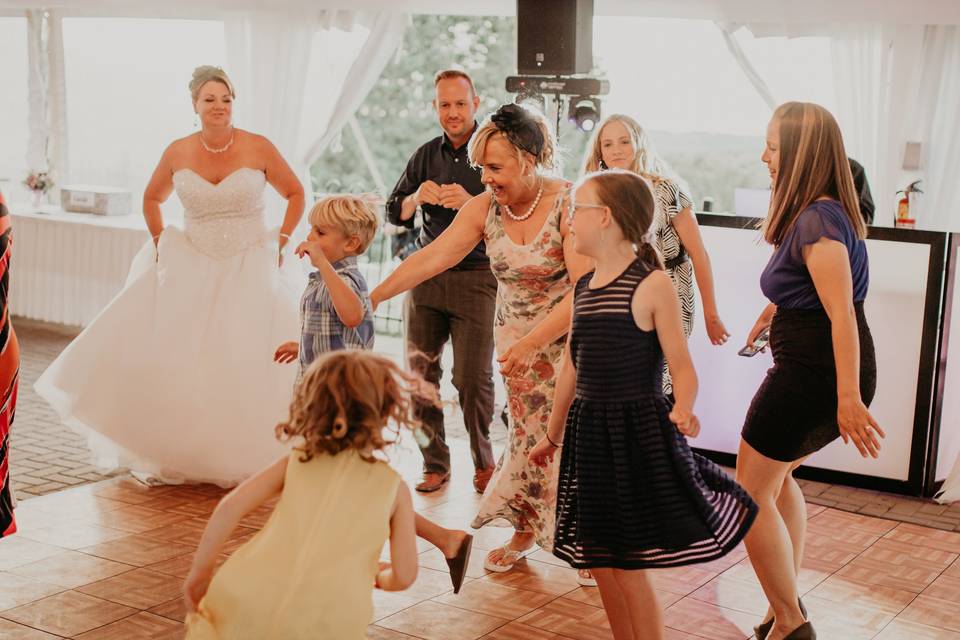 Having fun on the dance floor