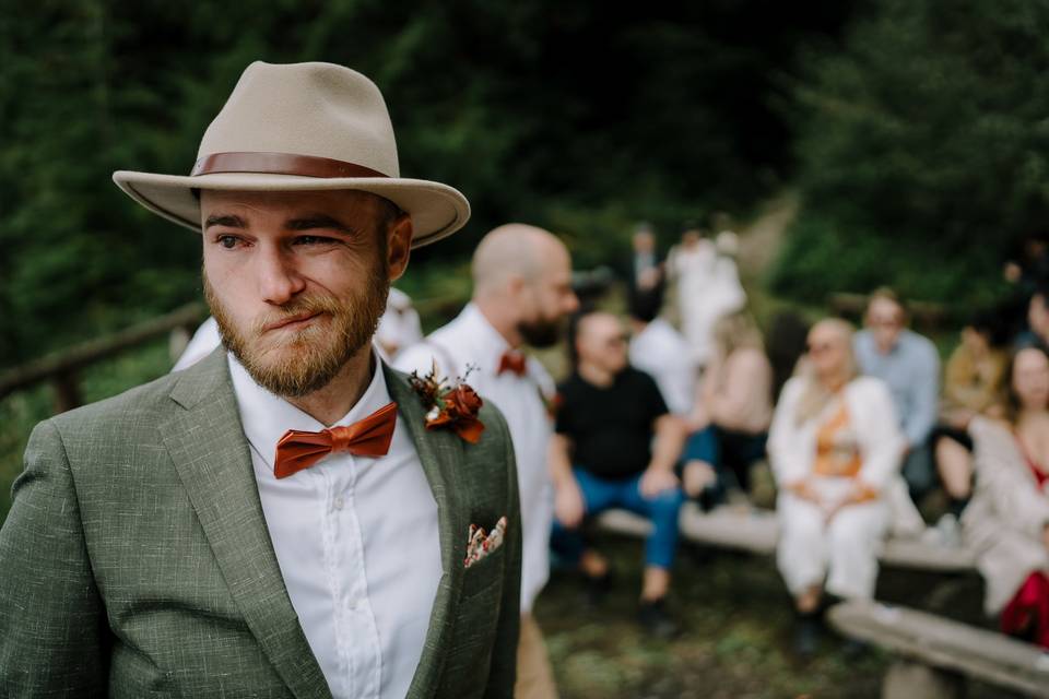 Raw moment during the ceremony
